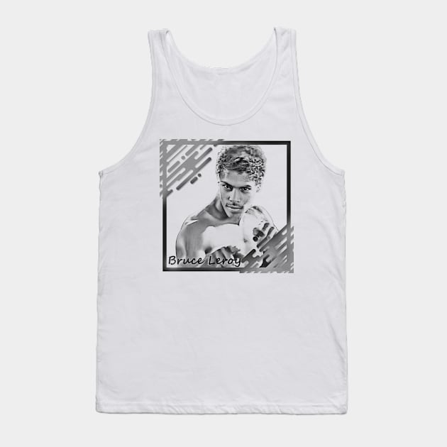 Bruce Leroy in Black & White Frame Concept Tank Top by Mysimplicity.art